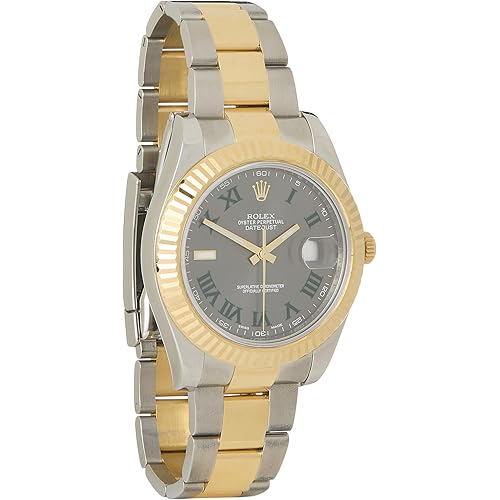 Rolex, Pre-Loved Wimbledon 18K Yellow Gold Datejust 116333 41mm, Grey