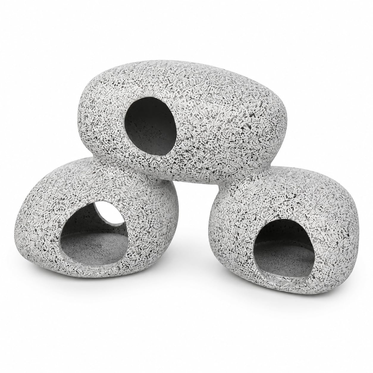 SLOCME Décoration de grottes rocheuses pour aquarium - Grottes rocheuses pour crevettes et cichlidés pour la cachette, la reproduction et le frai, les poissons peuvent nager à travers le trou de la