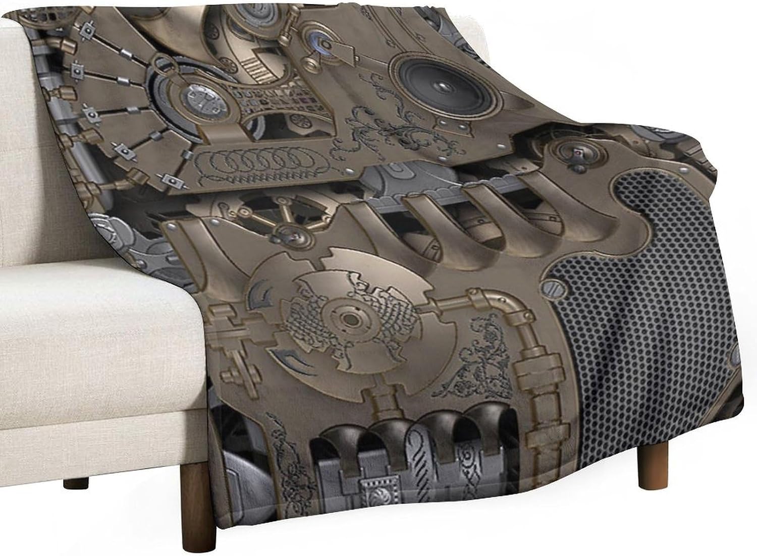 Steampunk Mechanical Gears Blanket Super Soft Warm Flannel Throw Blankets Lightweight Breathable Bath Towel Cozy Luxury Blanket for Couch Home Decor Tapestry for Travel Camping image 3