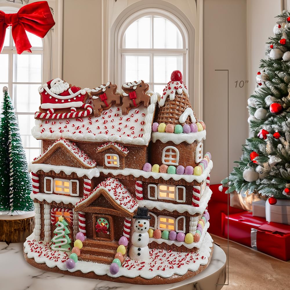 Amazon.com: Kurt Adler 10-inch Pre-Lit Gingerbread House with