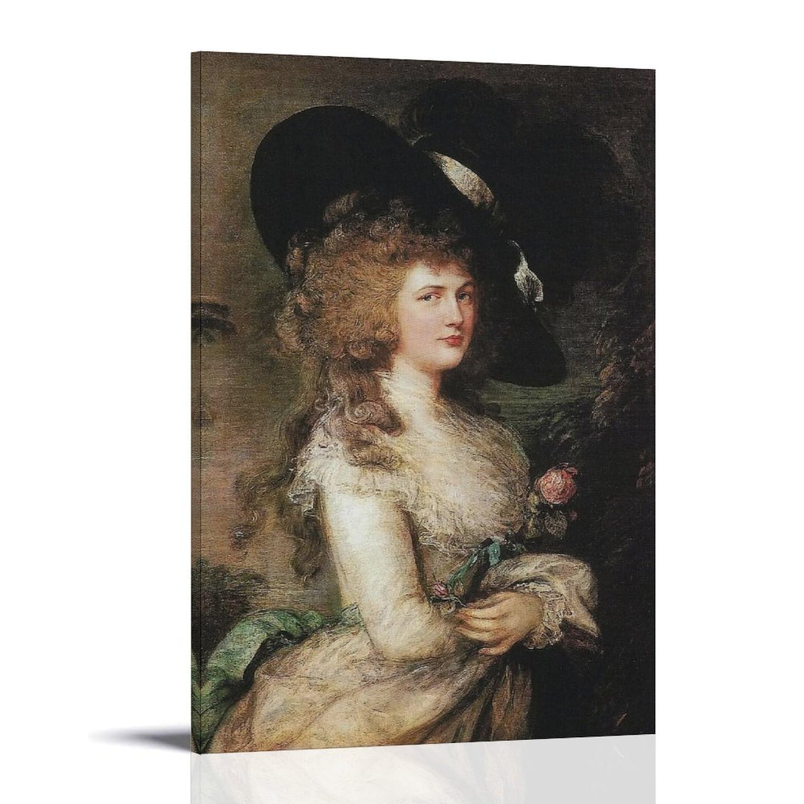 Yyueqil Frame Thomas Gainsborough Prints Portrait Of Georgiana Duchess Of Devonshire Wall Art Wall Art Bedroom Prints Home Decor Hanging Picture Canvas Paintings 12X18inch(30X45cm)