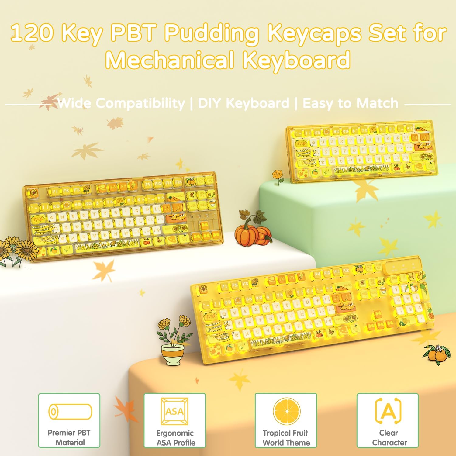 Pudding keycaps RGB világítás hatása