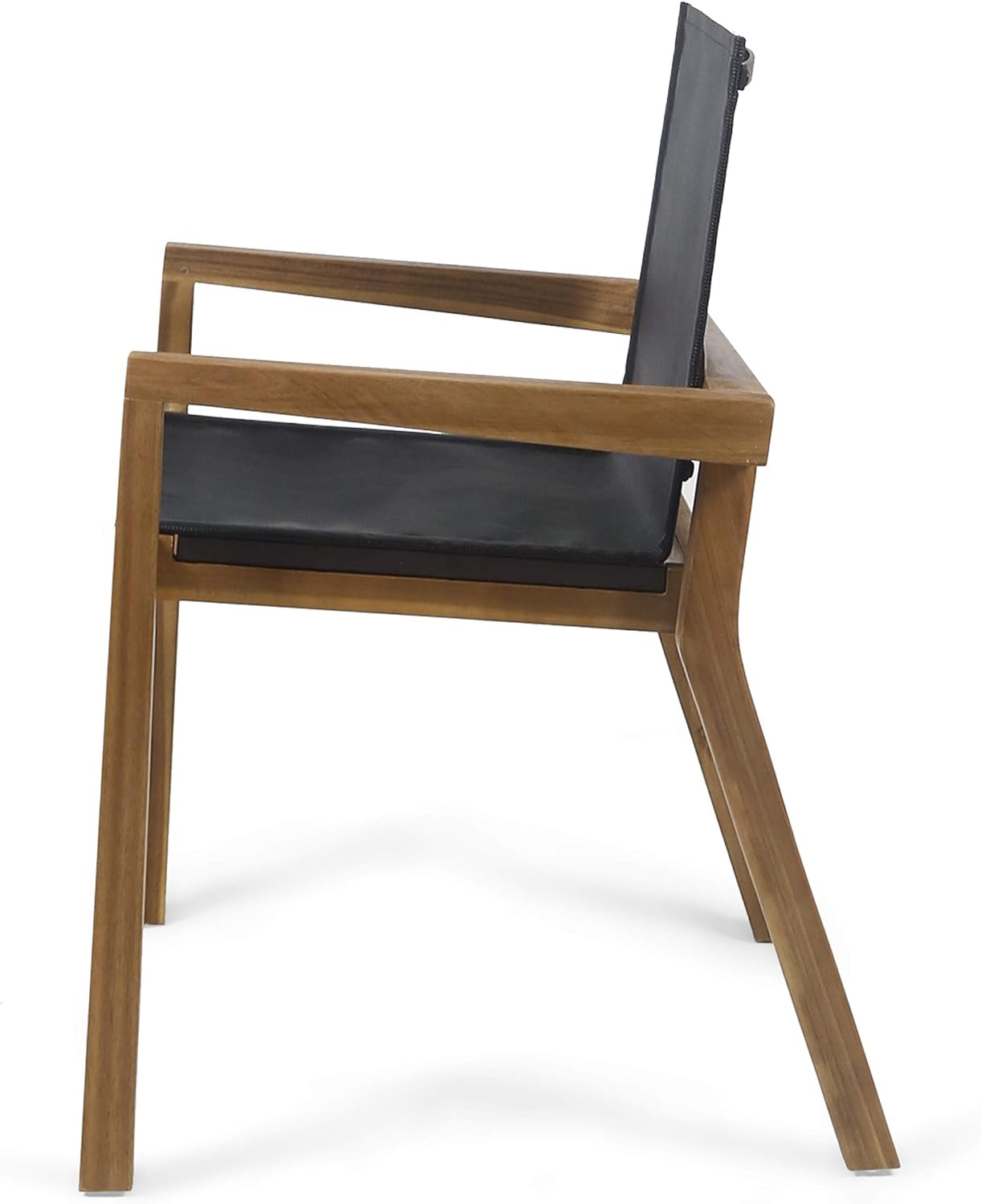Christopher Knight Home Jimmy Outdoor Acacia Wood and Mesh Dining Chairs (Set of 2), Teak Finish