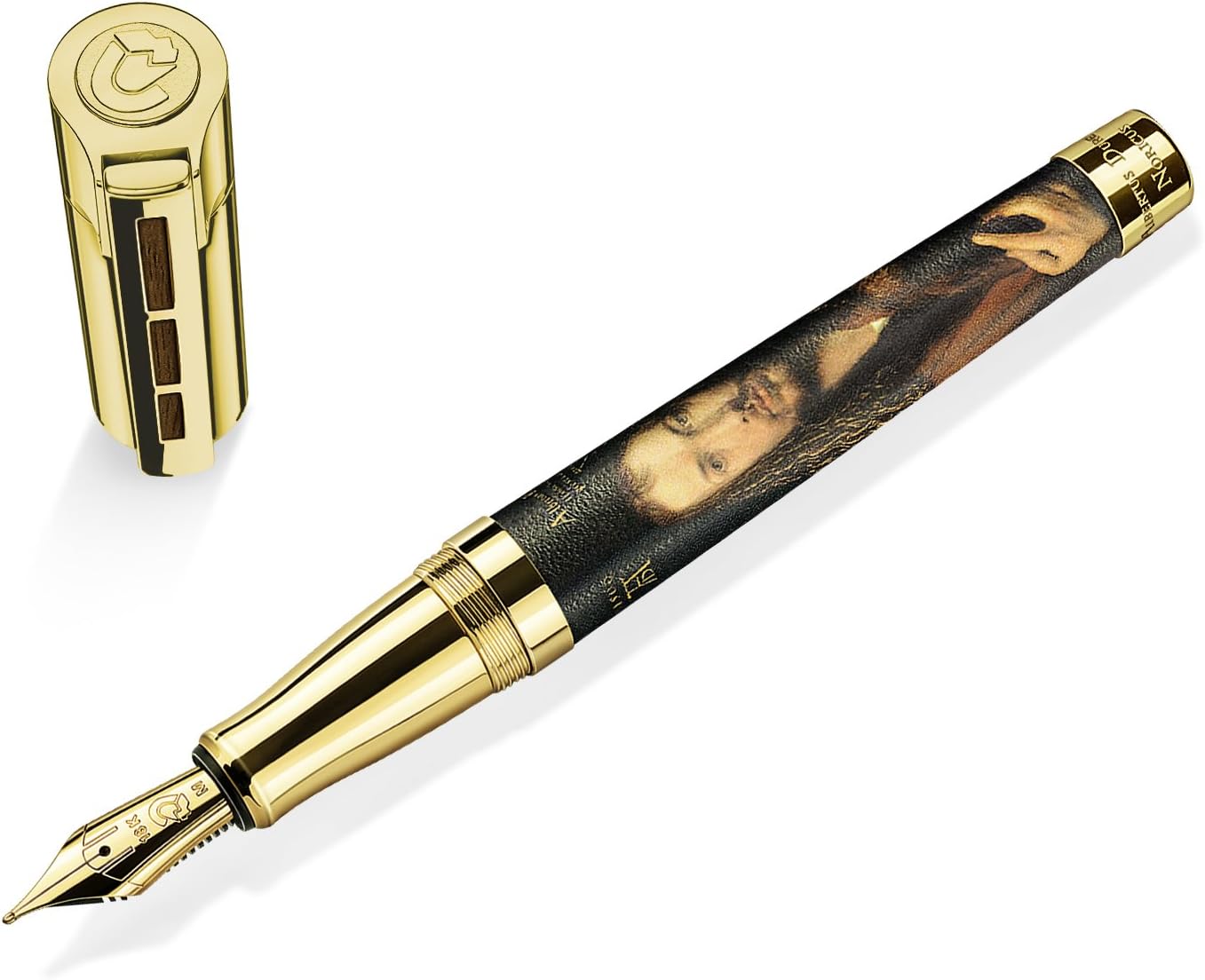 J.S. Staedtler Albertus Durerus Noricus Fountain Pen, Gold-Plated, handpolished 18 kt Gold Nib, M, 9PT1ADNM