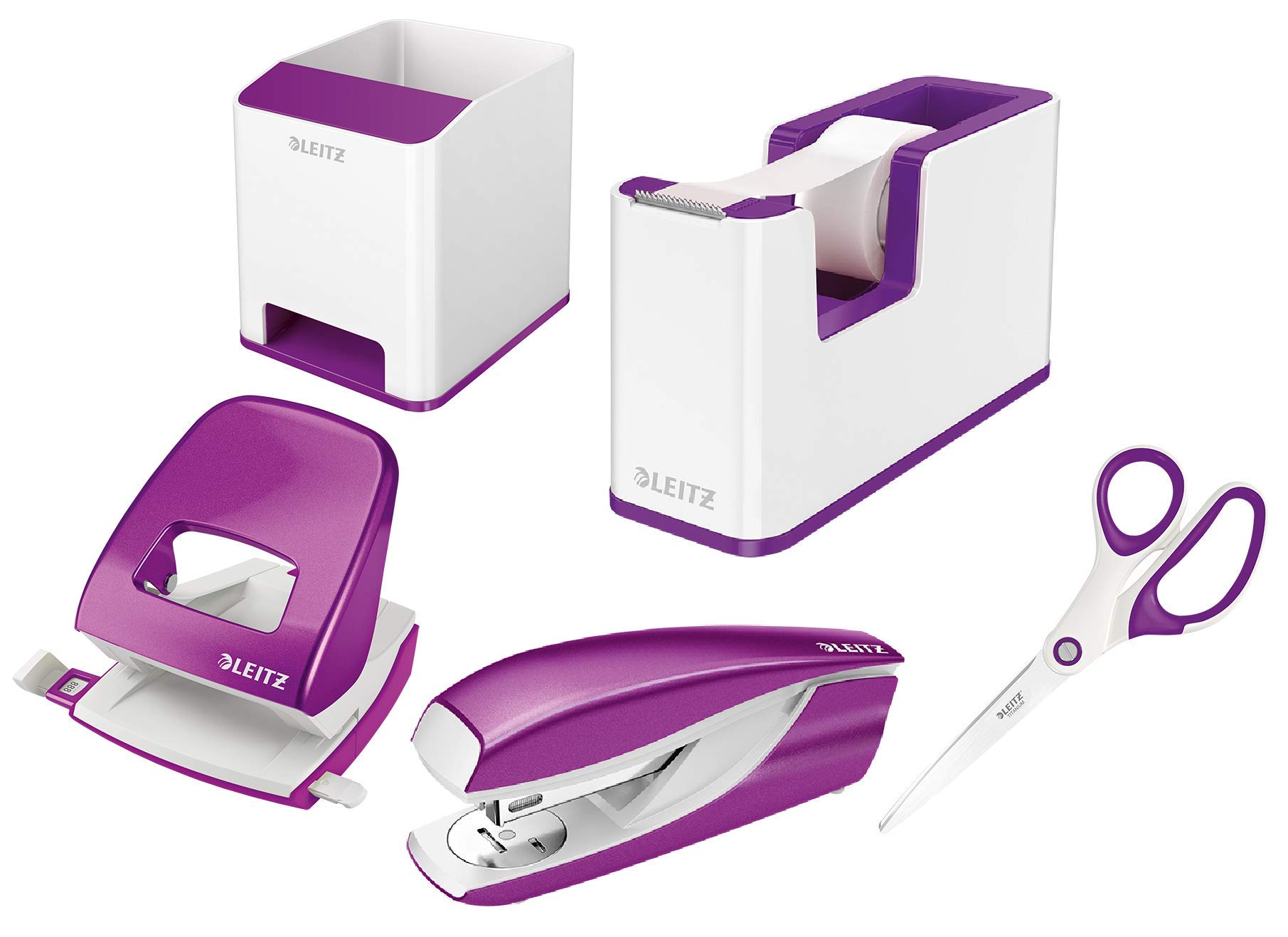 Leitz WOW Schreibtisch Accessoires (Komplett - Set) (Metallic Violett)