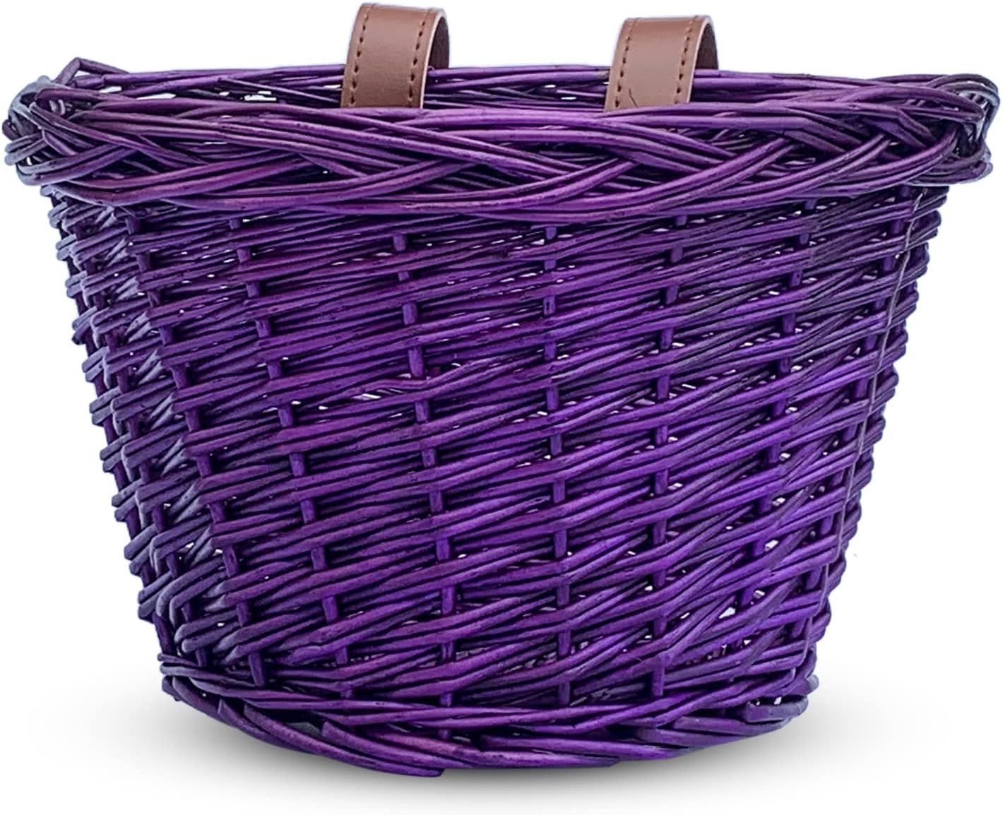 AVASTA Wicker Kids Bike Basket for 12,14,16,18,20 inch Girls Bikes, Scooters, Tricycle, Kids Bicycle Accessories, Come with Leather Straps, Multiple Colors : Everything Else