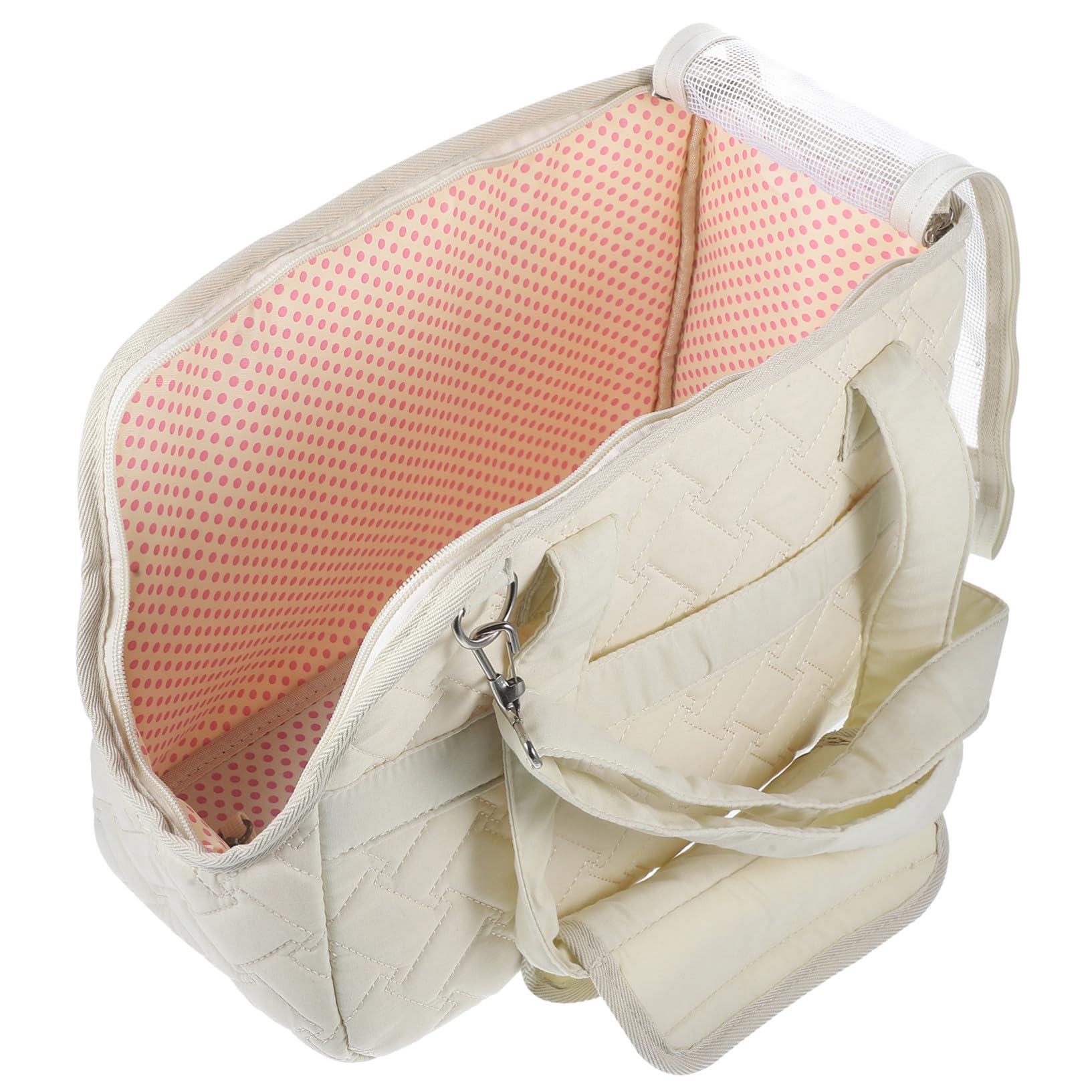 Borsa per Trasporto Animali Portatile in Tela Beige per Gattini