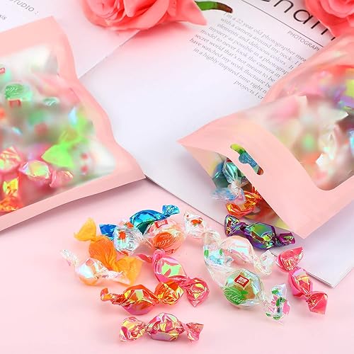 Miniatura 6 de Bolsas Mylar de almacenamiento para alimentos, 100 unidades con cierre hermético, resellables, con ventana transparente, para granos de café, bolsa