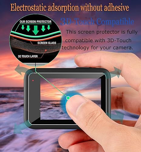 Miniatura 6 de Hero12 Protector de pantalla negro para GoPro Hero12 Hero11 Negro HERO9 Negro HERO10 Black HERO 9 10 11 12 Negro, 9H Vidrio templado duro 9 unids +1