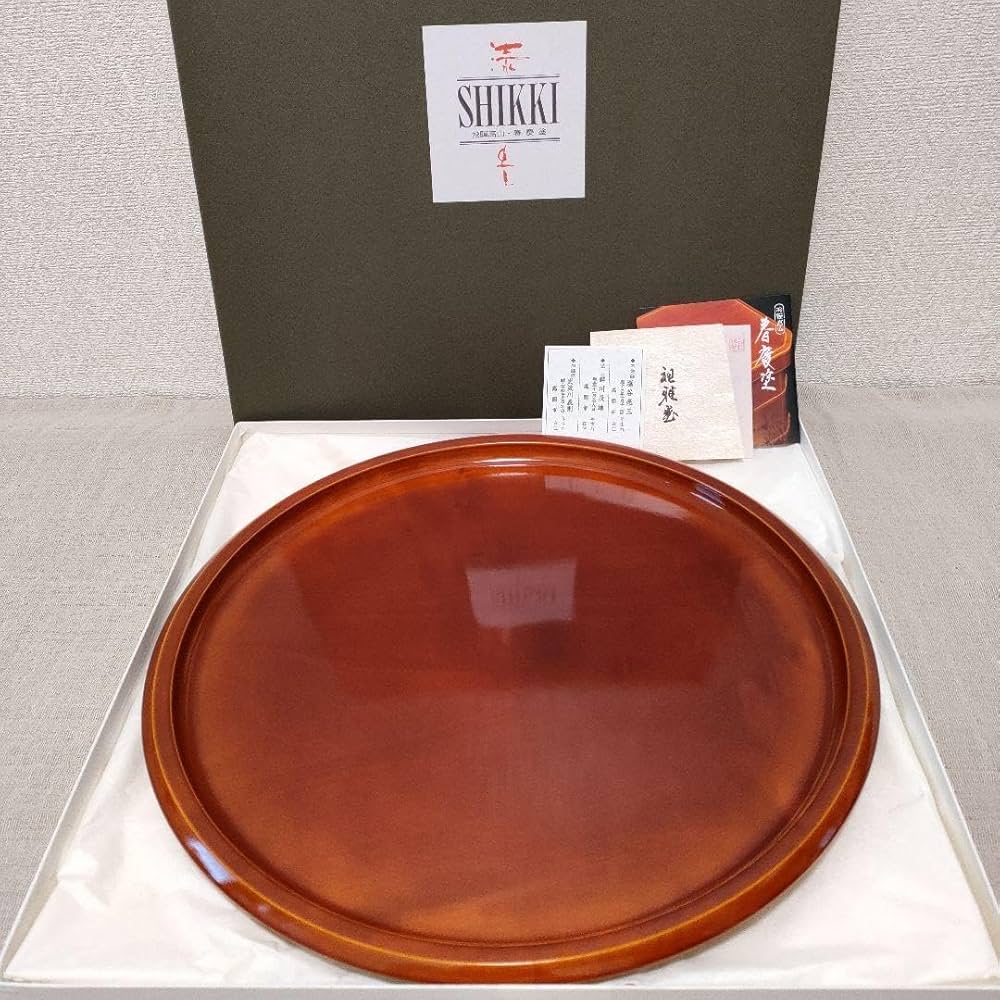 Amazon.co.jp: 祖雅堂 飛騨高山 春慶塗 盆／伝統工芸品 漆塗り