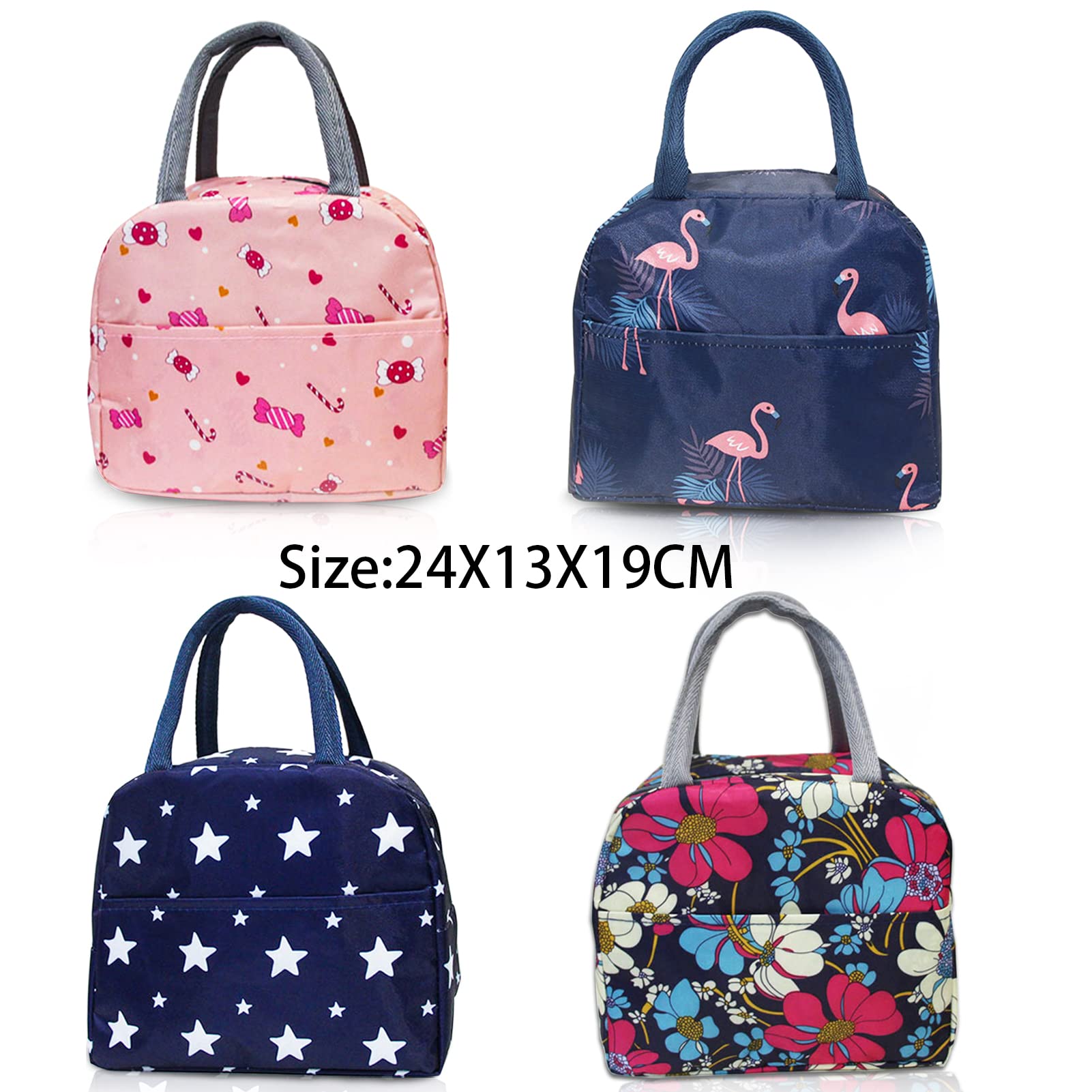 LAPONO Lunch Bag Insulated Tote Bag for Women Thermal Lunch Bags Wide Open Cooler Bags Water-Resistant Leak-Proof Lunch Organizer for Men Adults Girls Kids Outdoor Picnic School Work (Pink - Image 2