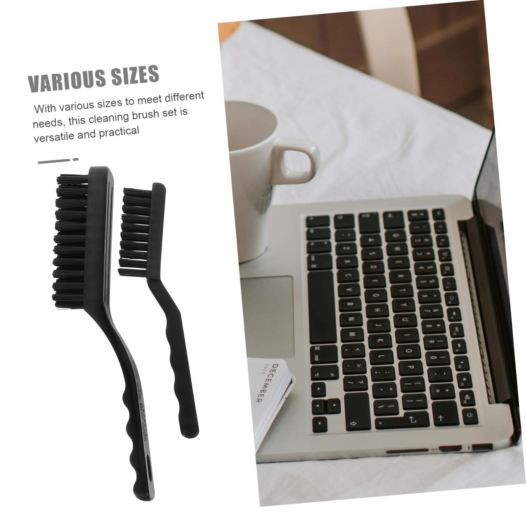 OUNONA 10-Piece Keyboard Brush Set Static Pc Cleaning Laptop Keyboard Electronics Cleaning Brush Kit Ergonomic Handle Design