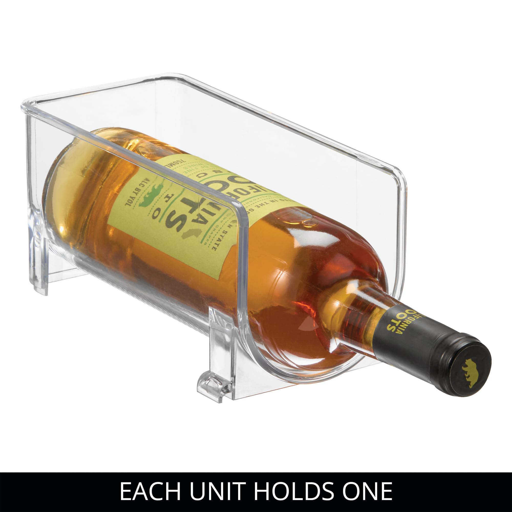 InterDesign iDesign Stapelbarer Flaschenhalter, 4er-Set, transparent | Für Wasser- oder Weinflaschen