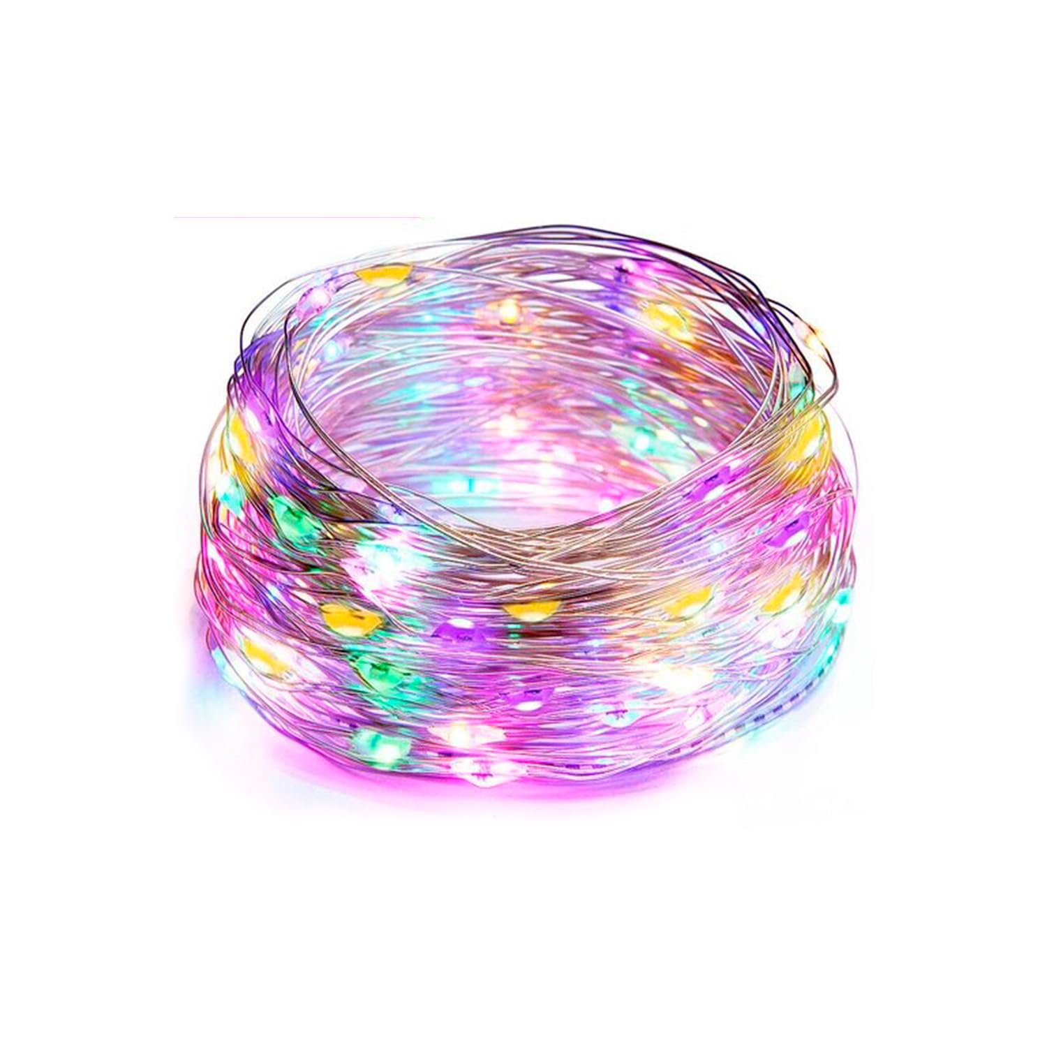 WatioWave RGBY 13ft Copper Wire String Lights with Button Battery for Party Decoration and Create Cozy Atmosphere