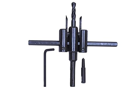 Jon Bhandari Tools Alloy and Steel Adjustable Circular Hole Cutter Drill Bit Cutting Tool (Black)
