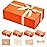 LIFELUM Christmas Gift Boxes 13.85 x 8.35 x 4.45 inch 5 Pack Gift Boxes with Lids Contains Card, Ribbon, Shredded Paper Filler (Orange)