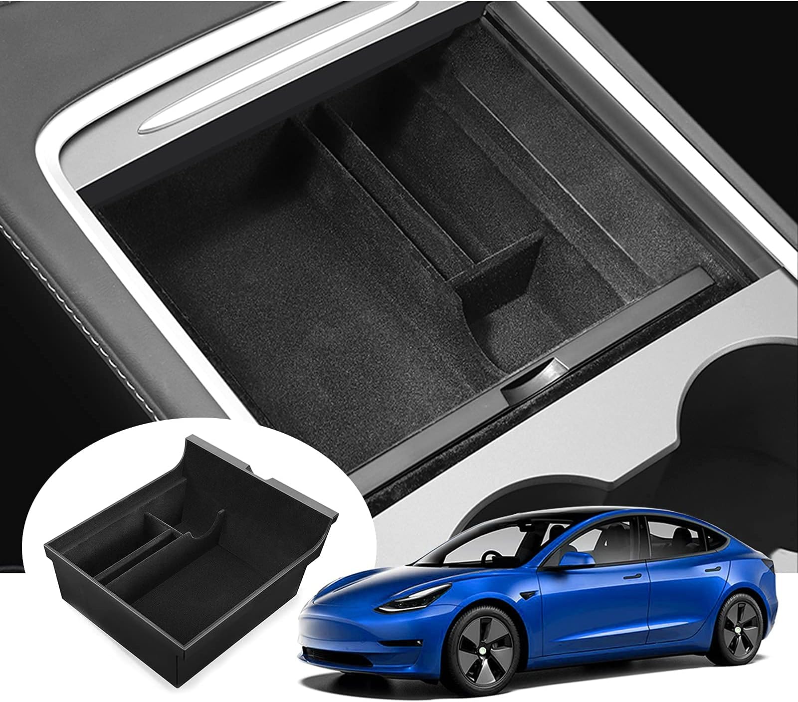 GAFAT Tesla Model Y Organizer - Unter Sitz Aufbewahrungsbox Für 2021-2028