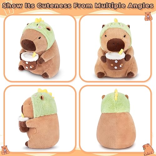 Miniatura 27 de Achwishap Capybara - Peluche de Capybara, peluche de Capybara, peluche Kawaii con sombrero de cumpleaños, regalo para cumpleaños de niños y adultos