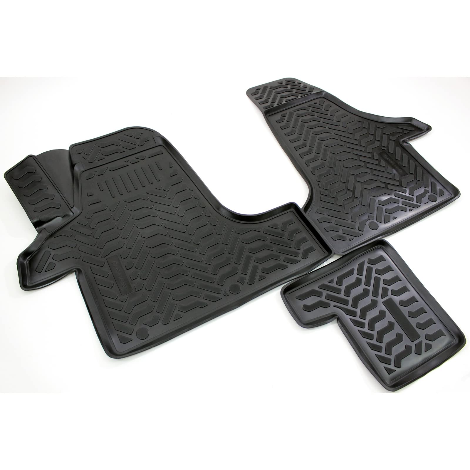 Tappetini Auto TPE 3D J&J Automotive Per VW Caravelle Transporter T5 2003-2015, Stampati Su Misura, Bordo 4cm, Antiscivolo