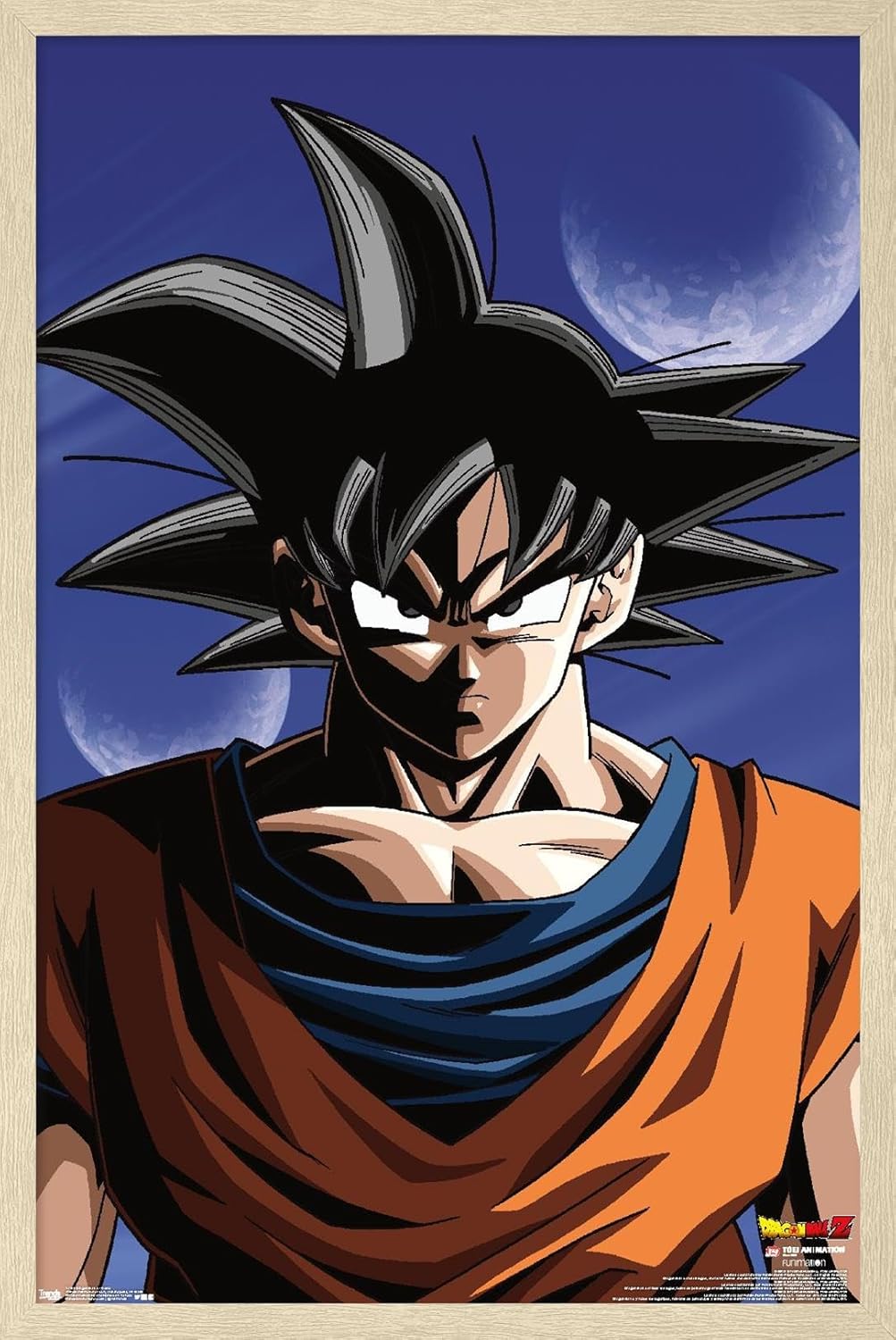 Trends International Dragon Ball Z - Goku Wall Poster, 14.725" x 22.375", Black Framed Version