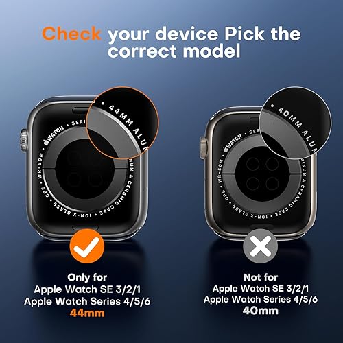 Miniatura 8 de TOCOL Paquete de 6 protectores de pantalla para Apple Watch SE (2 generación)654 de 1.575 pulgadas, resistente a los arañazos, HD, transparente,