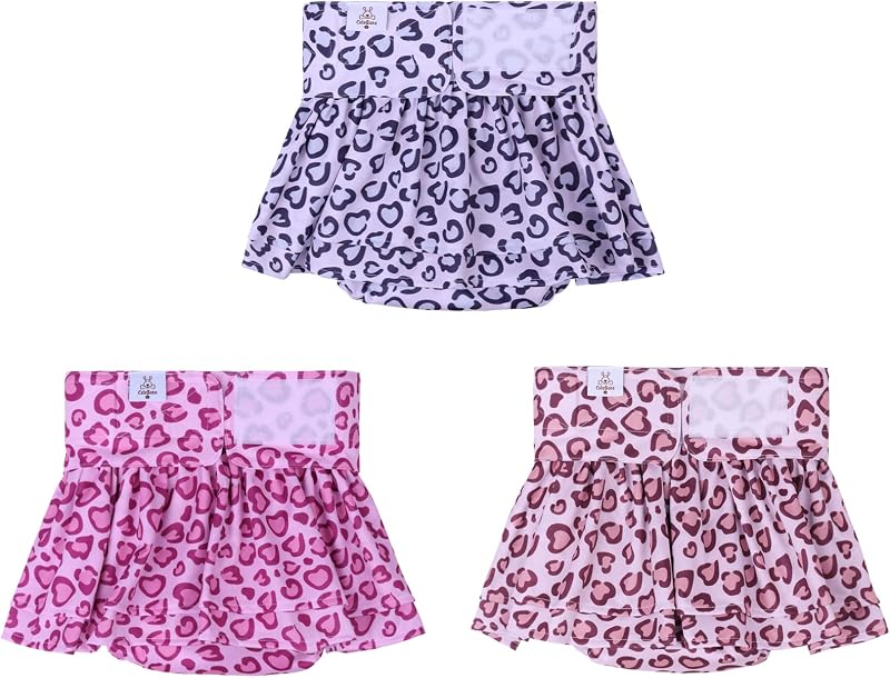 Fraldas para Cães Fêmeas com Saia Reutilizáveis CuteBone QBD07L Pacote com 3