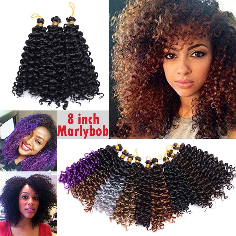 Amazon.com : Jerry Curl Crochet Hair Bundle Marlybob Crochet Hair Jamaican  Bounce Crochet Braiding Hair for Black Women Water Wave Kinky Curly Twist Bohemian  Curl Crochet Hair 8inch 3 lots/pack Black :