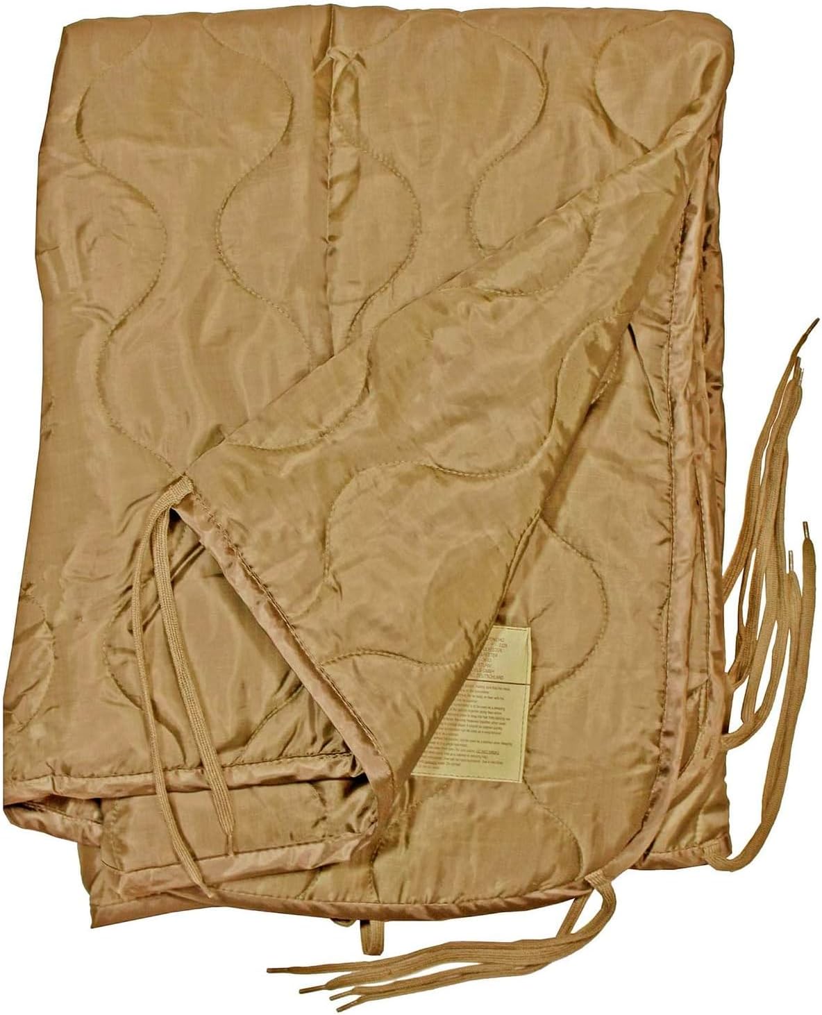 Mil-Tec Ripstop Poncho Liner - Lightweight Portable Durable Polyester Versatile Poncho Liner - Can be Used as Comforter, Blanket, Ground Mat, Sleeping Bag - Carry Bag Included - Coyote