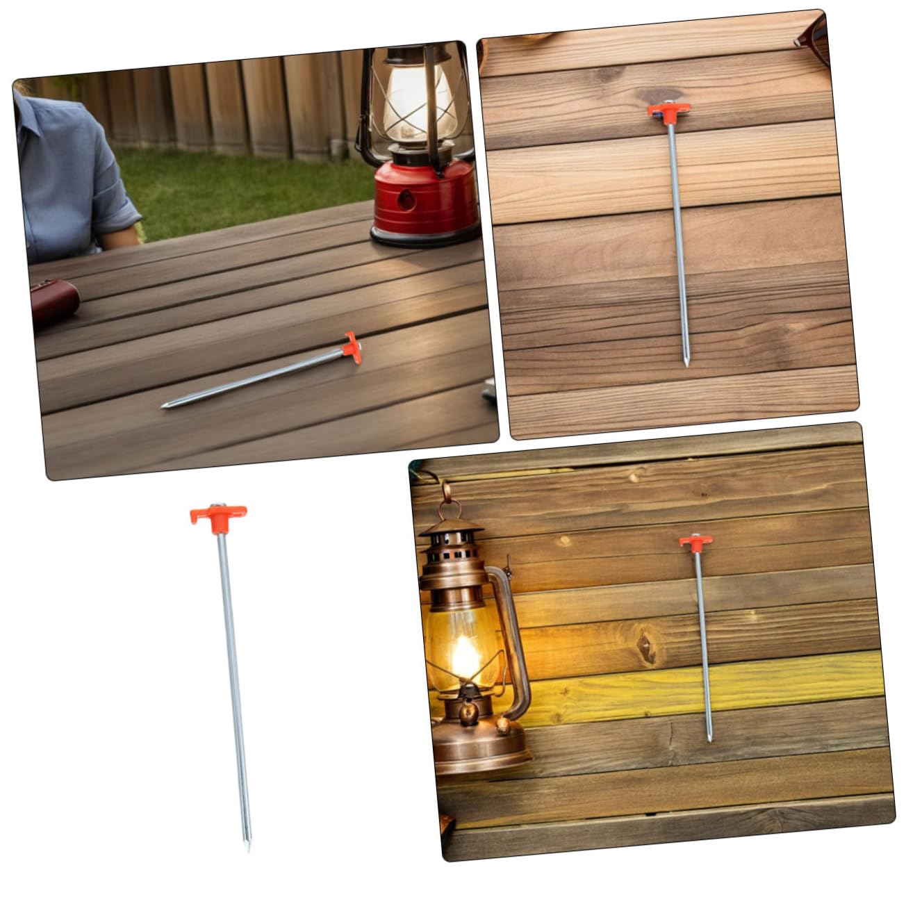 NOLITOY 12 Piezas Piquetas de Acero Inoxidable para Tiendas de Estacas Reforzadas y Alargadas para Camping Playa y Senderismo Resistentes y Estables Terrenos Blandos y Arenosos