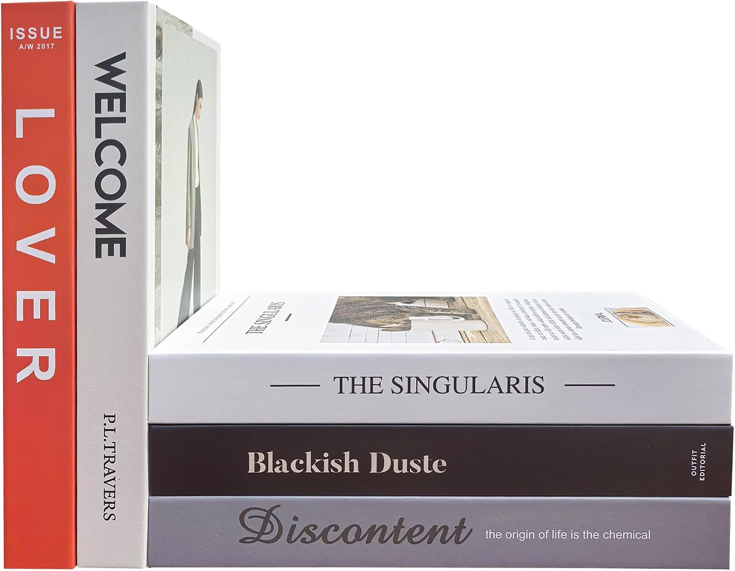 5 PCS Coffee Table Books for Room Decor, Fake Books(Cardboard), Home Decor
