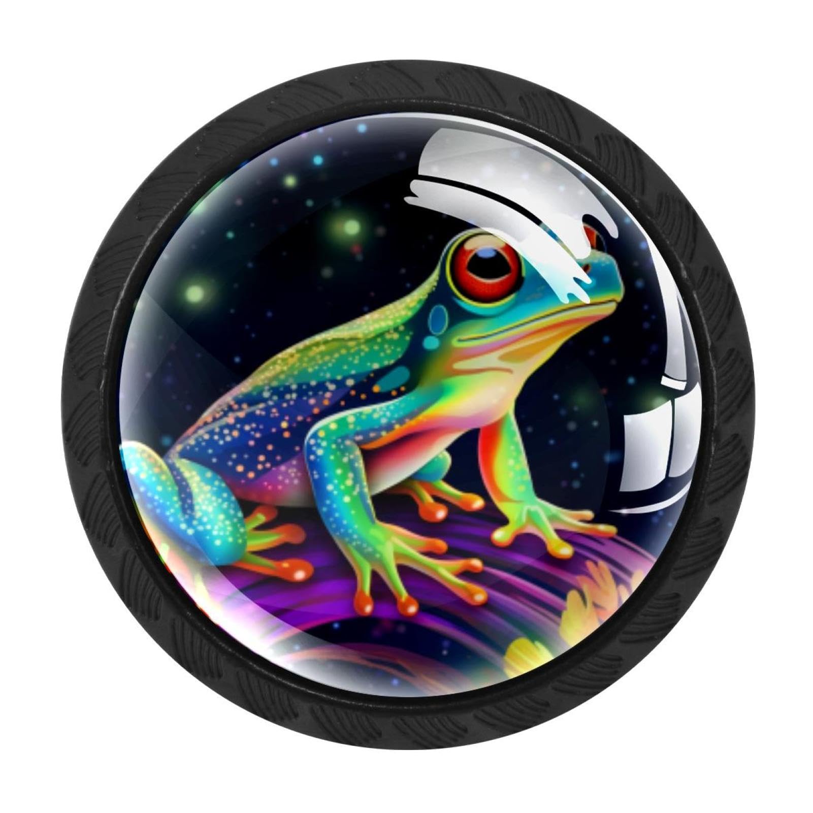 Chenzzzz Multicolored 12 4 Pack Black Starry Frog Kitchen Handles, Cabinet Pulls Hardware For Cupboard Drawer Knobs Dresser Pulls
