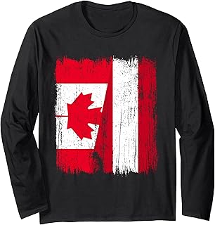 Canada Austria Half Flag Canadian Austrian Heritage Long Sleeve T-Shirt