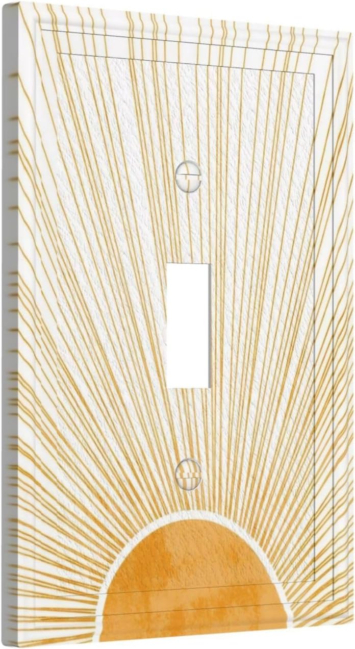 Decorative Art Light Switch Covers,1 Gang Single Toggle Duplex Outlet,Wall Plate,Switchplate Electrical Faceplate,Boho Sun
