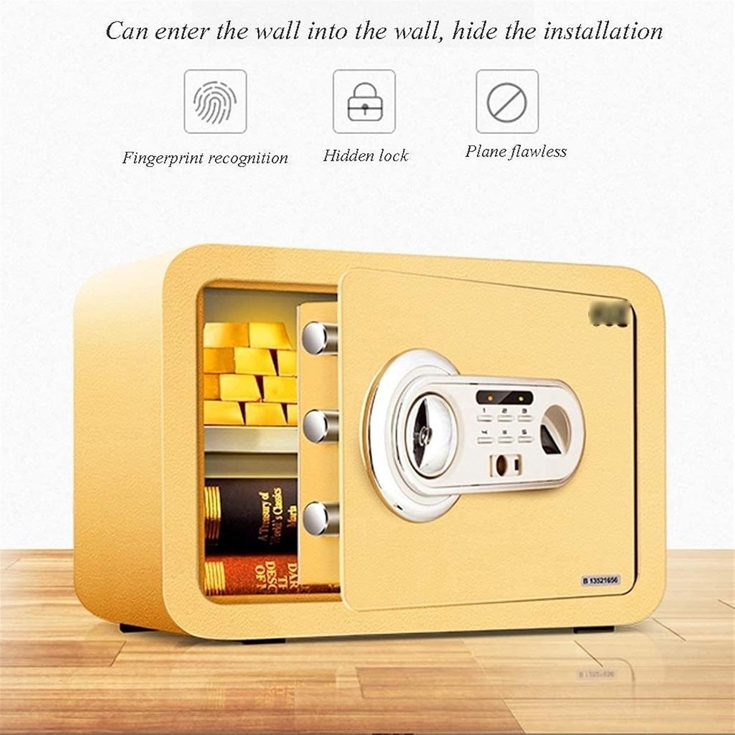 Fire Water Digital Security Safe Box Solid Alloy Steel Construction with Live-Locking Bolts Password Plus Key Setting Office Hotel for Home Officee G