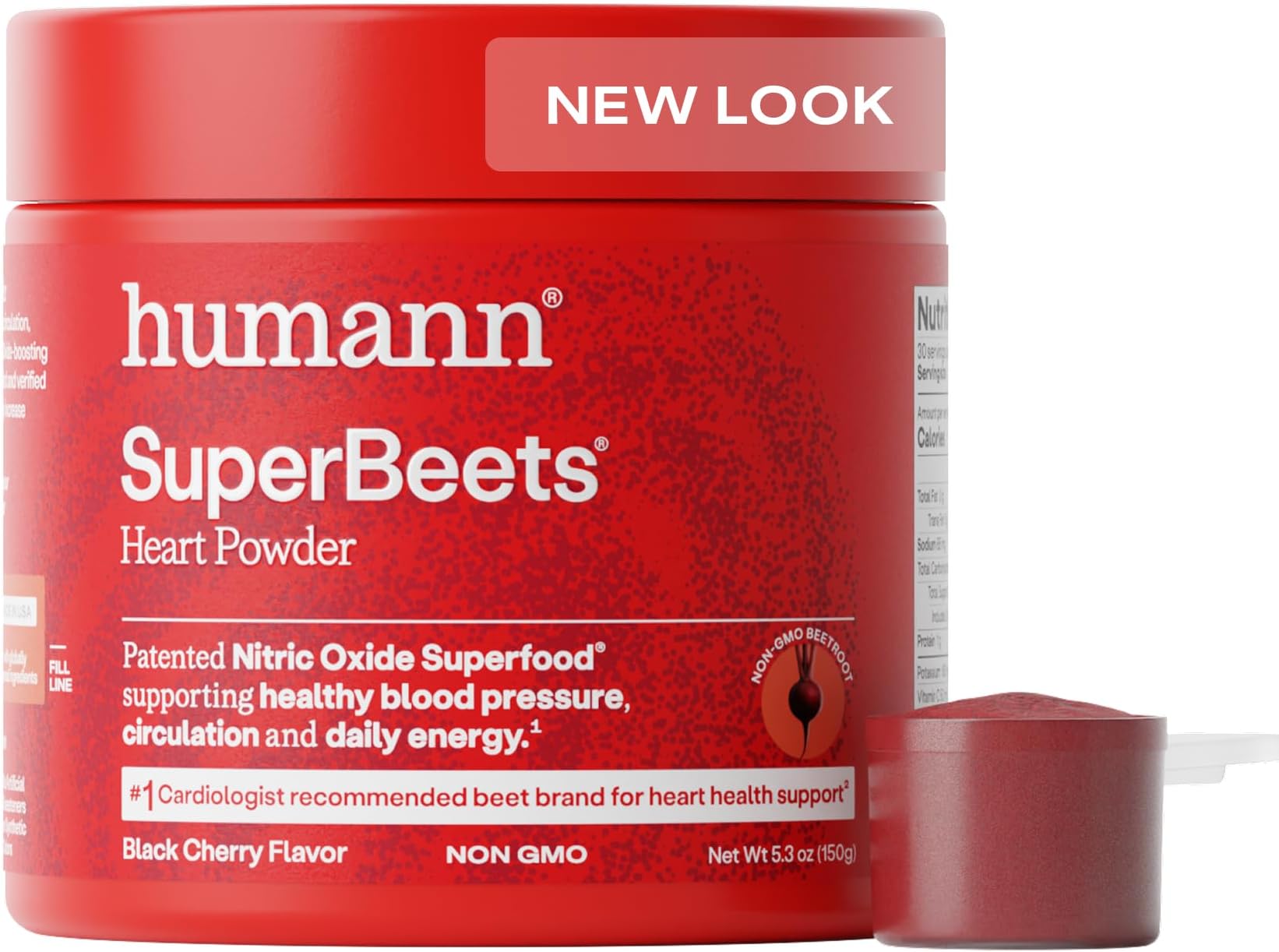 Humann SuperBeets Beet Root Powder - Non-GMO Beetroot Superfood - Nitric Oxide Supplement for Heart Health, Circulation & Blood Pressure Support - Black Cherry, 30 Servings