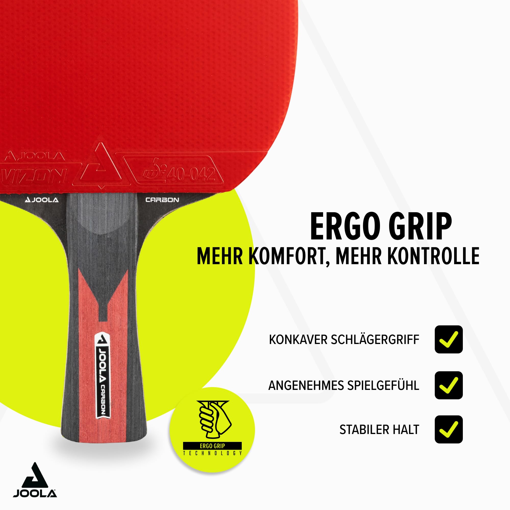JOOLA Tischtennisschläger CARBON CONTROL für fortgeschrittene Spieler, Tischtennisset CARBON SPEED, inklusive Premium Tischtennisbälle 40+ mm, Tischtennishülle