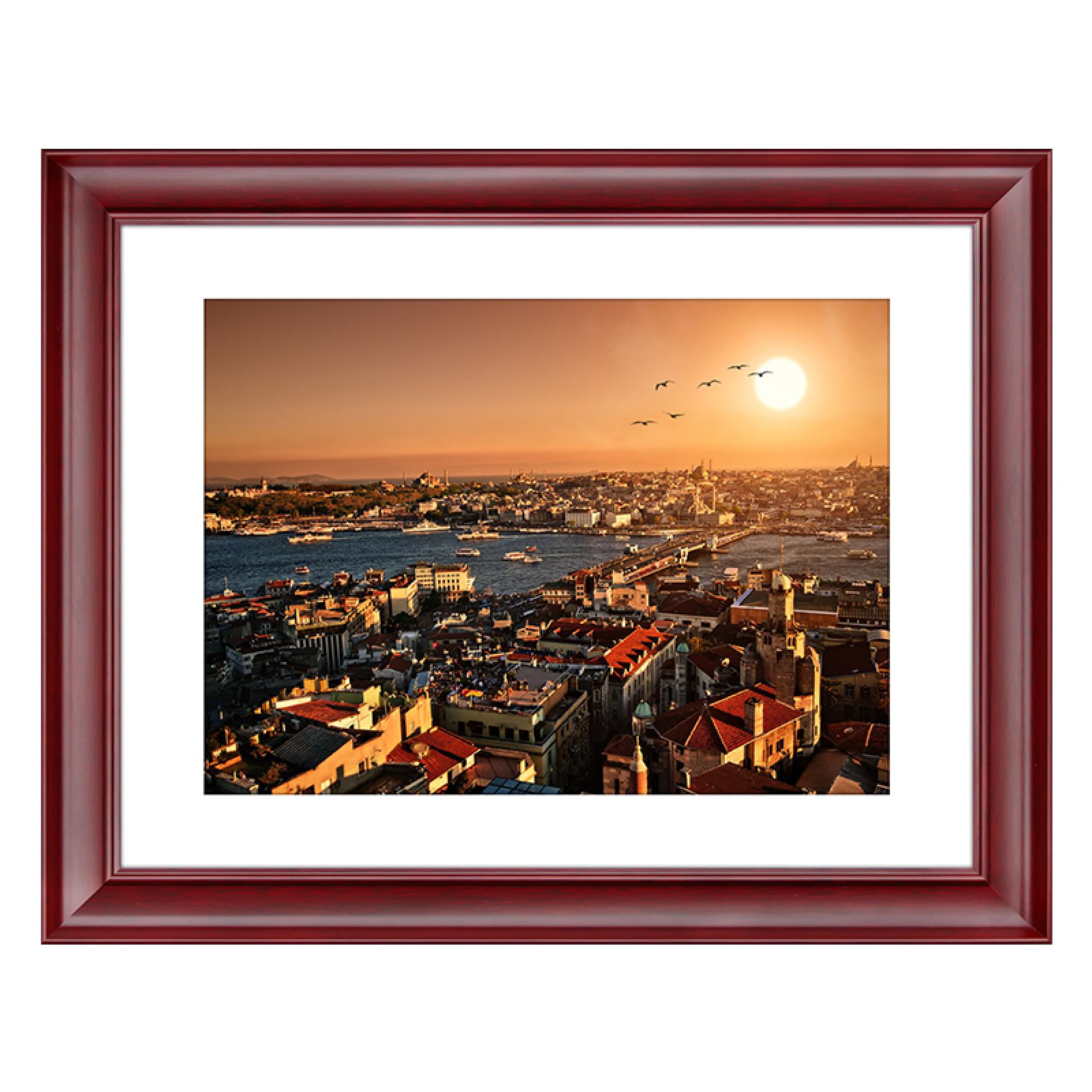Fotorahmen Wohnkultur Massivholz Dunkelrote Wand 20,5 × 30,5 cm