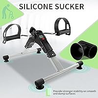 Vista 4 de Ejercitador de pedales de bicicleta para debajo del escritorio, bicicleta de brazo plegable con pantalla LCD, resistencia ajustable, plegable, mini