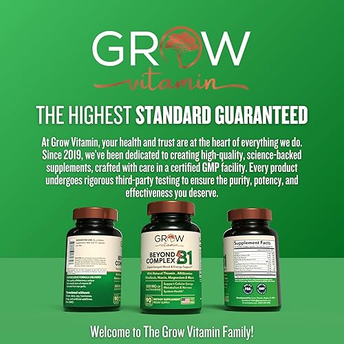 Miniatura 6 de grow vitamin Beyond B1 Complex - Suplemento de vitamina B1 natural de allitiamina con vitaminas B esenciales, tiamina, niacina, biotina, magnesio y