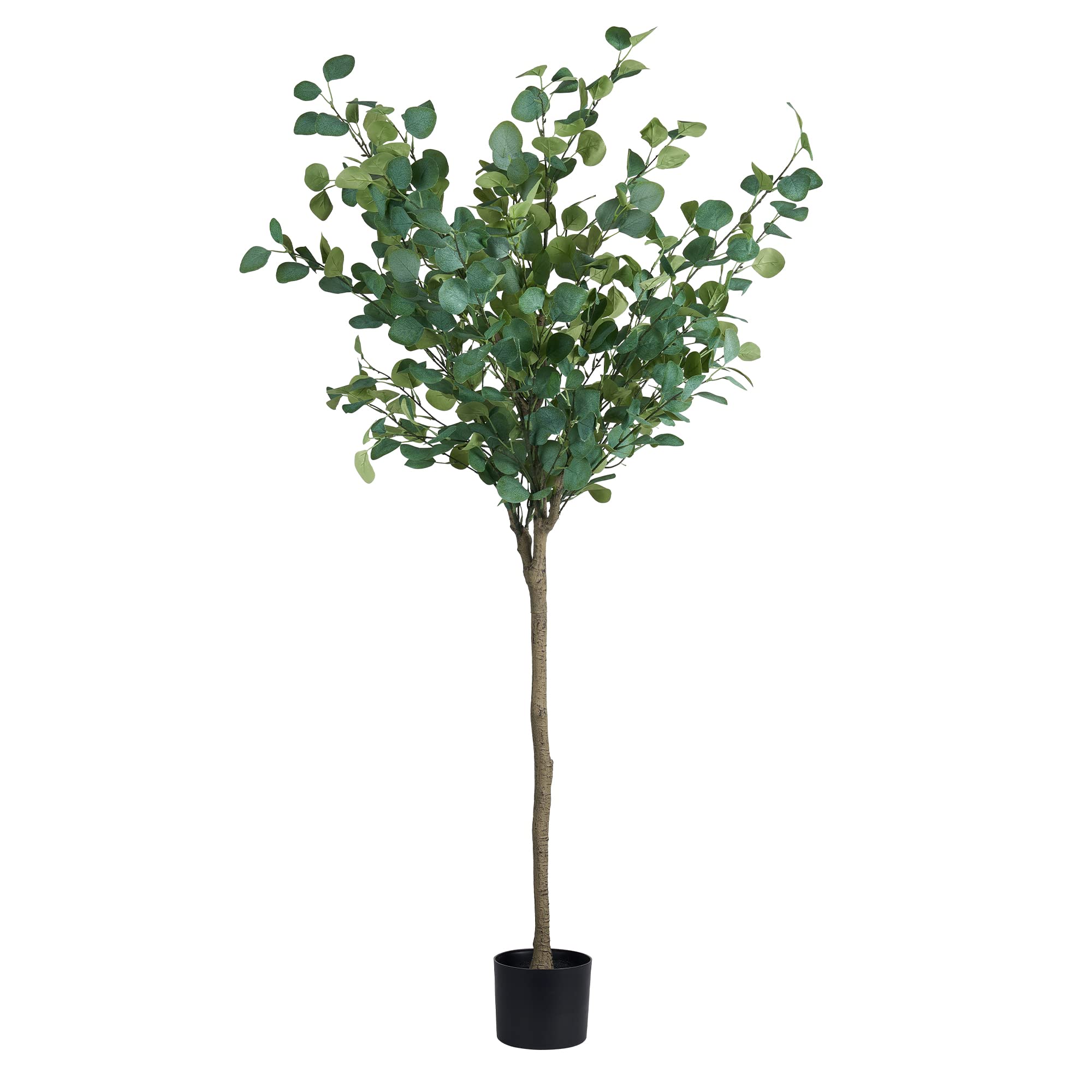 Keloteven Artificial Eucalyptus Tree Indoor 5FT Tall Faux Eucalyptus Plant Potted Silk Realistic Leaves Fake Eucalyptus Tree in Pot Artificial Plants for Home Office Room Tree Decor Housewarming Gift