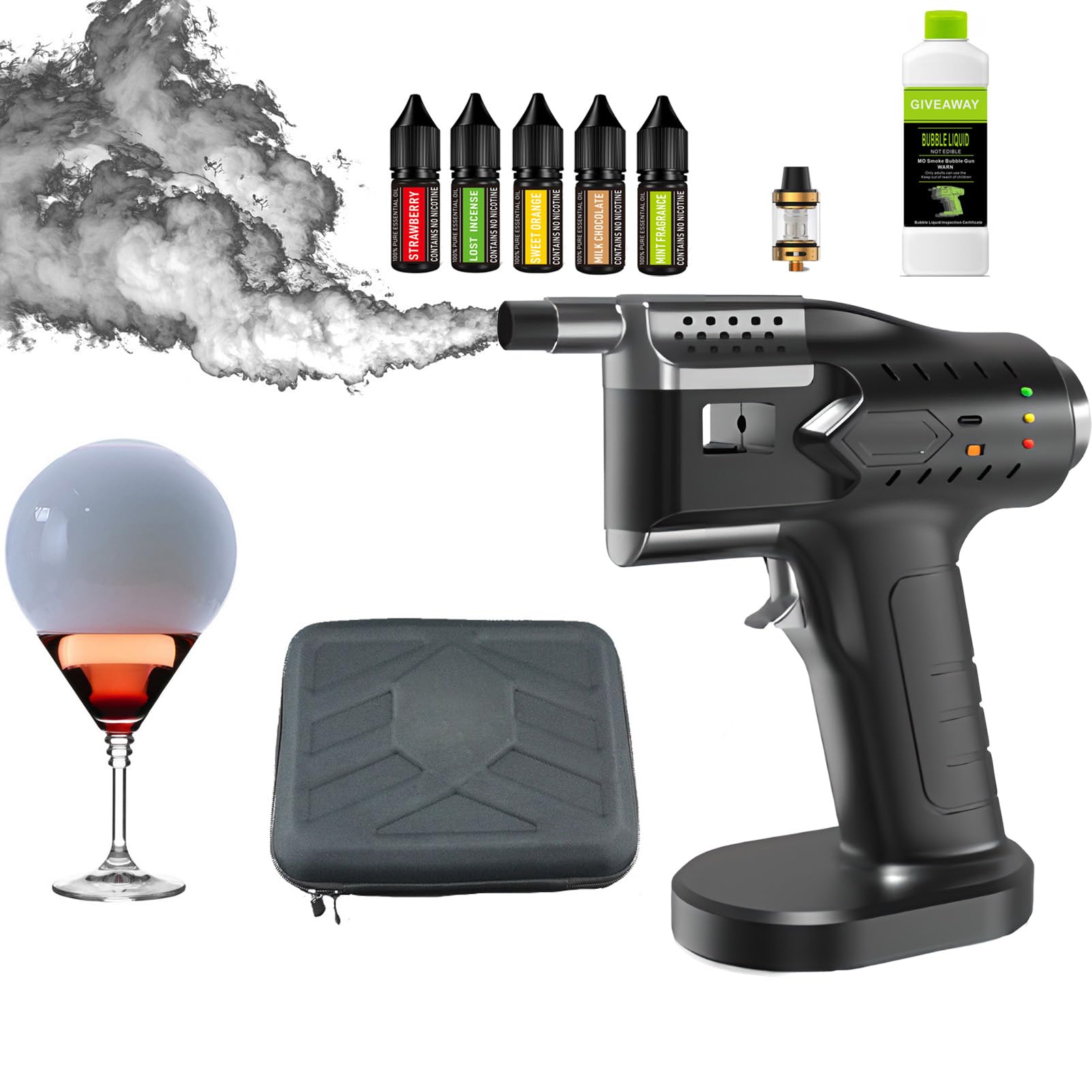 Ahumador de alimentos,Pistola infusora de Humo alimentada por USB, Kit para ahumar cócteles, Pistola de Burbujas ahumada para Alimentos de Cocina, Regalo de Accesorios gastronómicos.