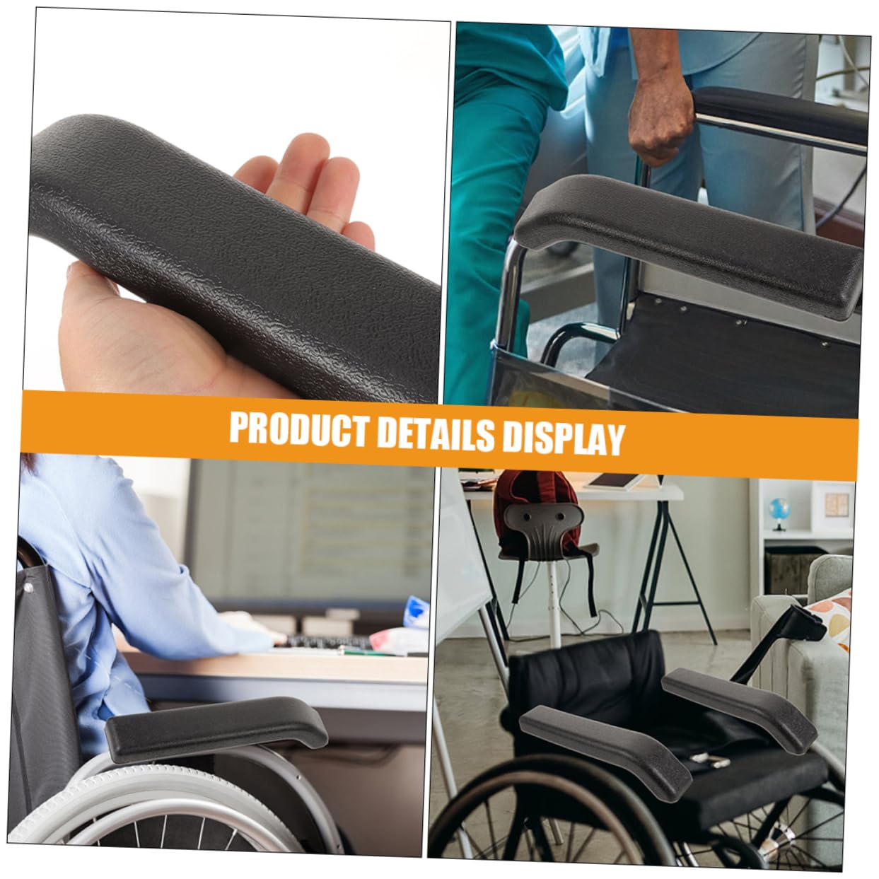 VILLFUL Wheelchair Arm Rest Pads Replacement 4 Pack Chair Accessories Comfortable Ergonomic Design Waterproof Wear-Resistant