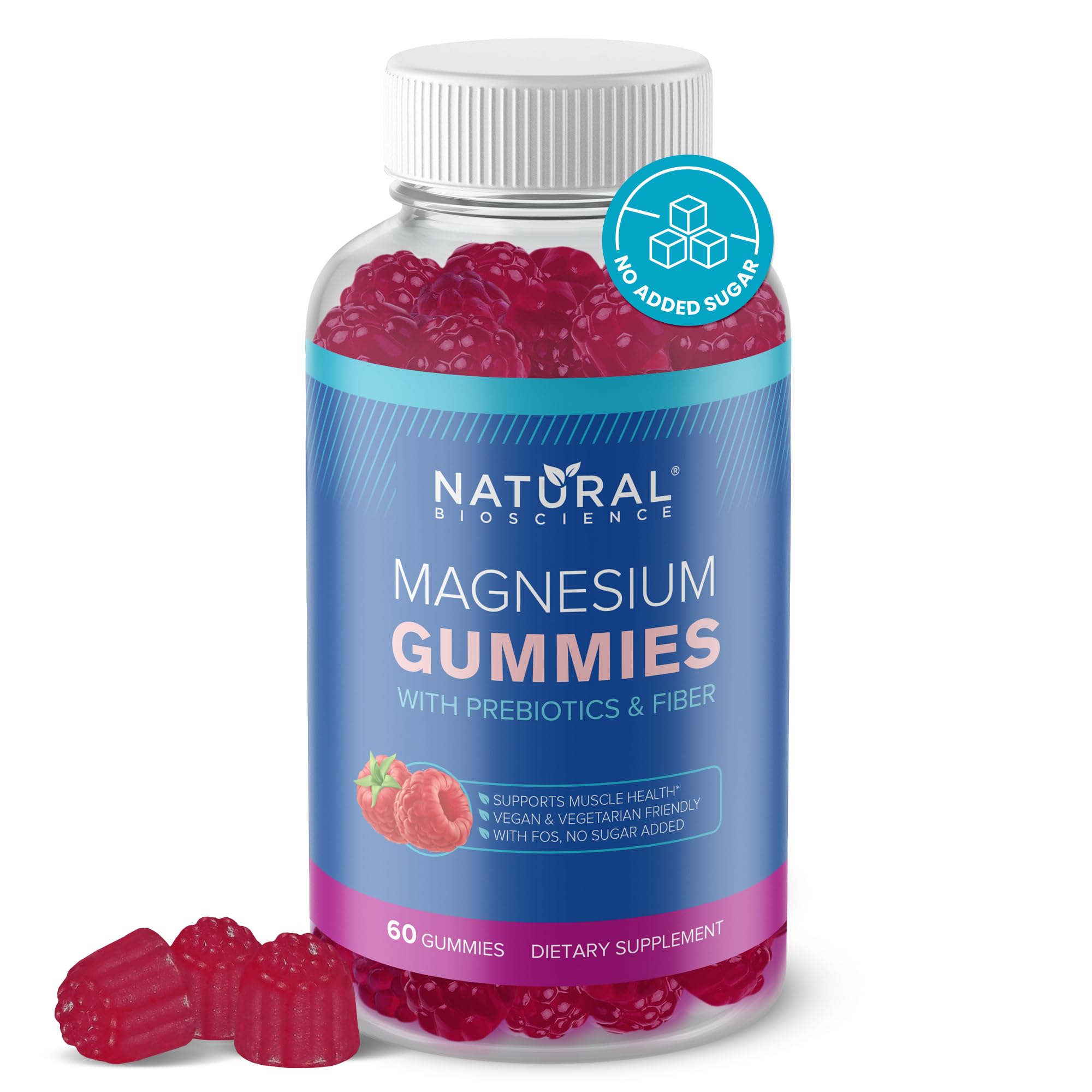Sugar-Free Magnesium Gummies for Adults - High Potency 500 mg Magnesium Citrate Supplement, Vegan, Anti-Stress, Sleep Support, Muscle Health & Relaxation, 60 Gummies