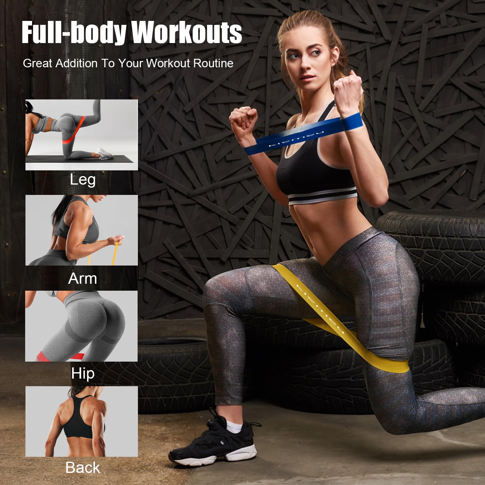 Mini bandas de resistencia de bucle para entrenar piernas, bandas elásticas para bandas de ejercicio, bandas de ejercicio de goma para terapia física y rehabilitación, versión mejorada de 6 cm