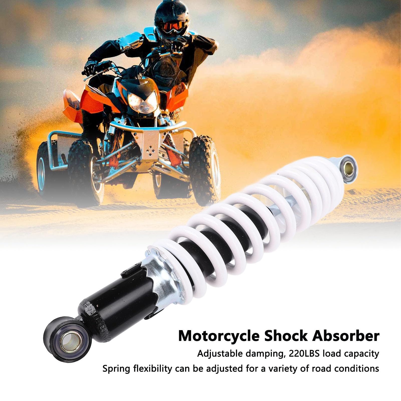 Ammortizzatore Per Moto 280mm Con Molla Regolabile Da 8mm, Carico 220LBS, Sospensione Ad Alta Resistenza Per Bike E Scooter