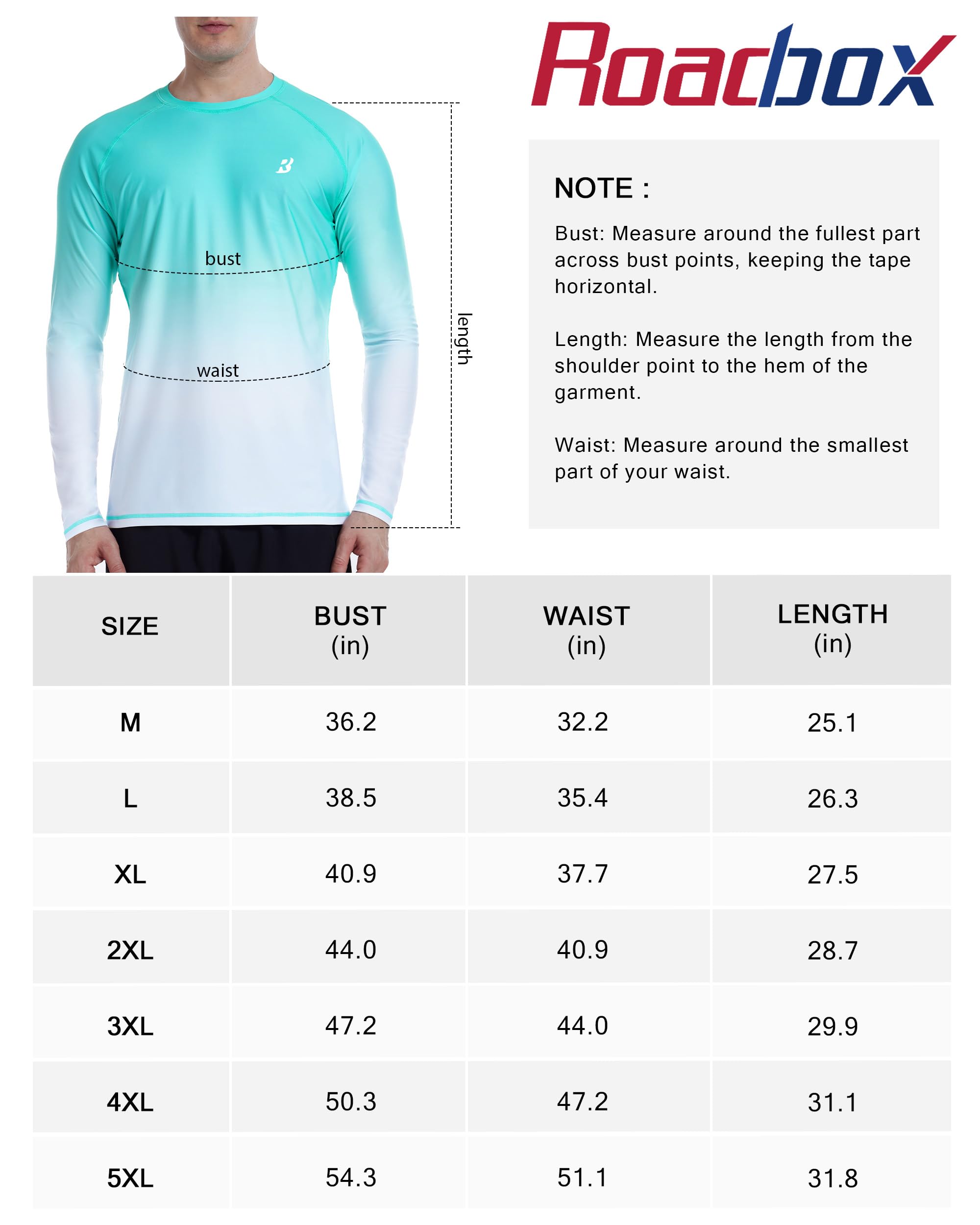 Roadbox Men's UPF 50+ Sun Protection Shirt Long Sleeve, Quick Dry Breathable Rash Guard for Swimming Fishing, Hiking & Running - Image 7