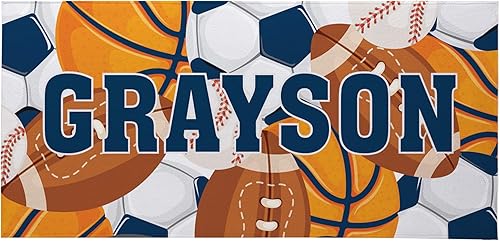 Let's Make Memories Toalla de playa personalizada con nombre  Deportes  Toallas personalizadas para piscina  para vacaciones de primavera y