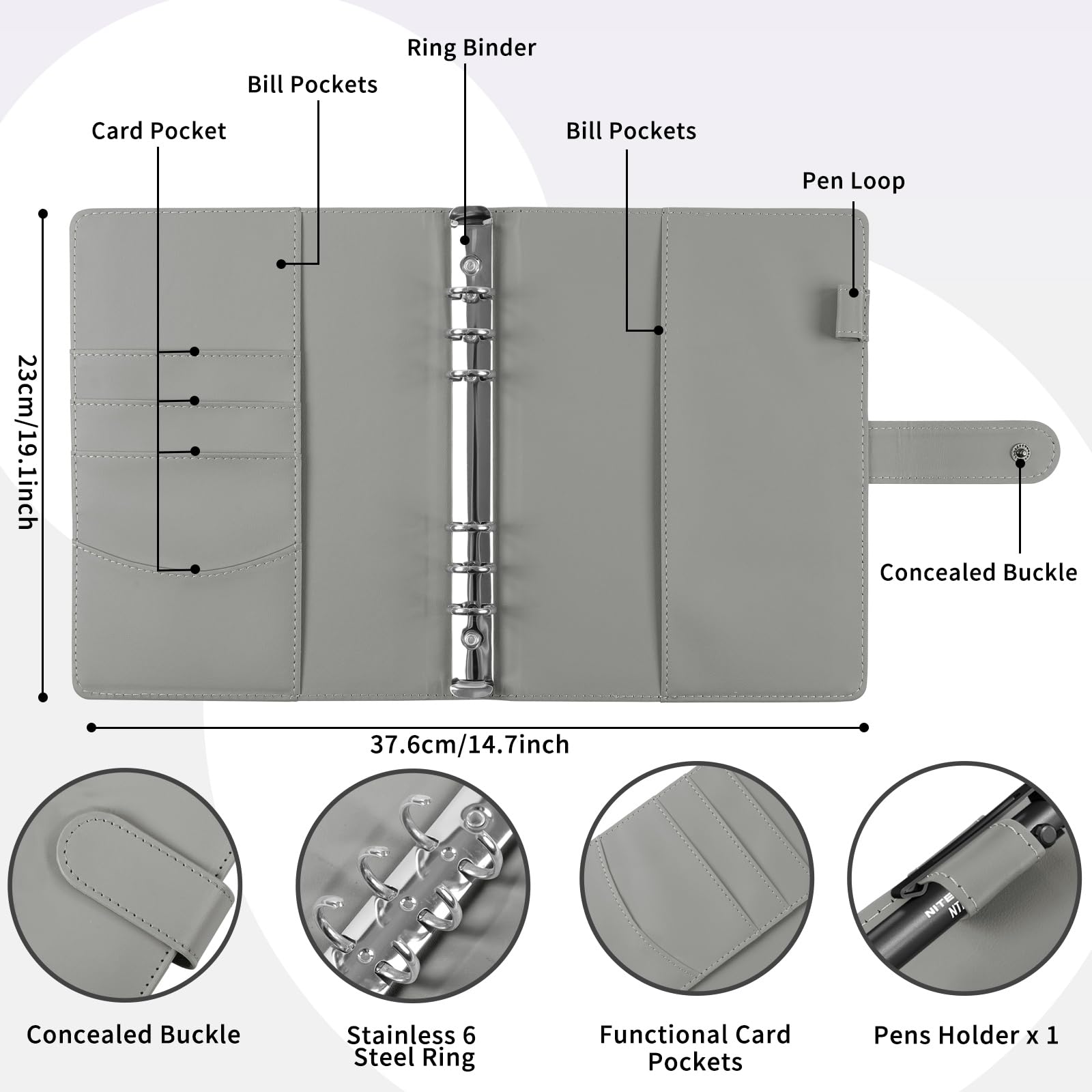Raccoglitore Budget A5 Con 25 Tasche - Sfida Di Risparmio Da 100 Giorni, Chiusura Magnetica - Foto 3