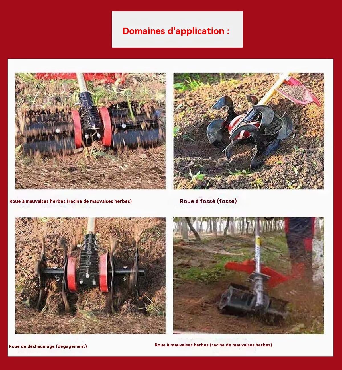 Roue De Désherbage Multifonctions Pour Herbe À 9 Dents G700 Pro, Pièces De Rechange, Gain De Temps Et D'Énergie, Désherbage, Ameublissement Du Sol Et Creusement De Fossés (Désherbage, 28cm)