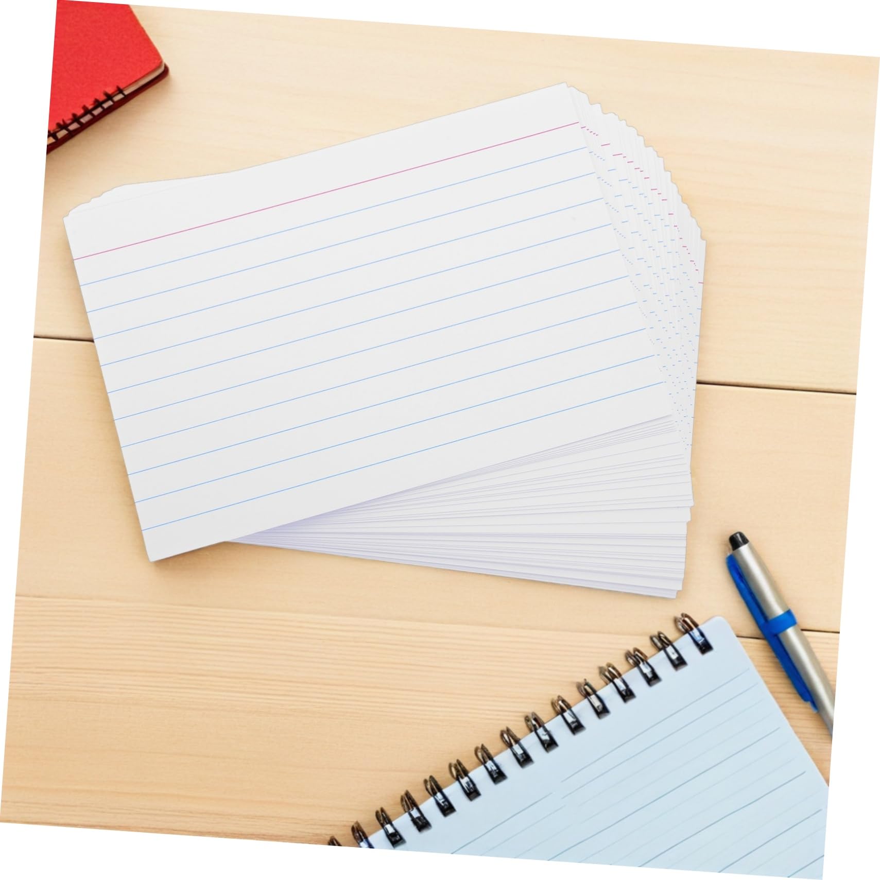 Robuste Notizkarten und Glatter Schreibfläche 4 Zoll Linierte Karteikarten 200 aus Papier mit Horizontalen Linien für Büro und Lernvorbereitung